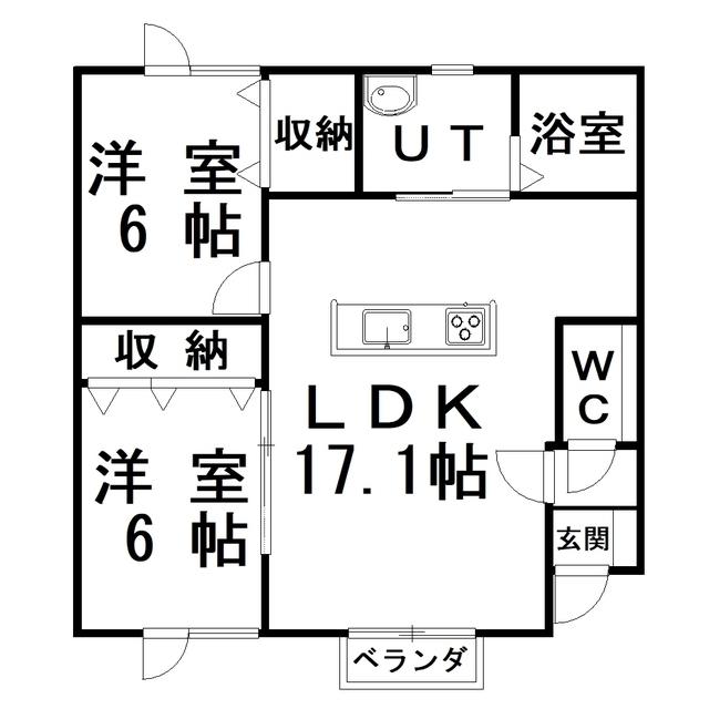 マジェスティガーデン(2LDK/1階)の間取り写真