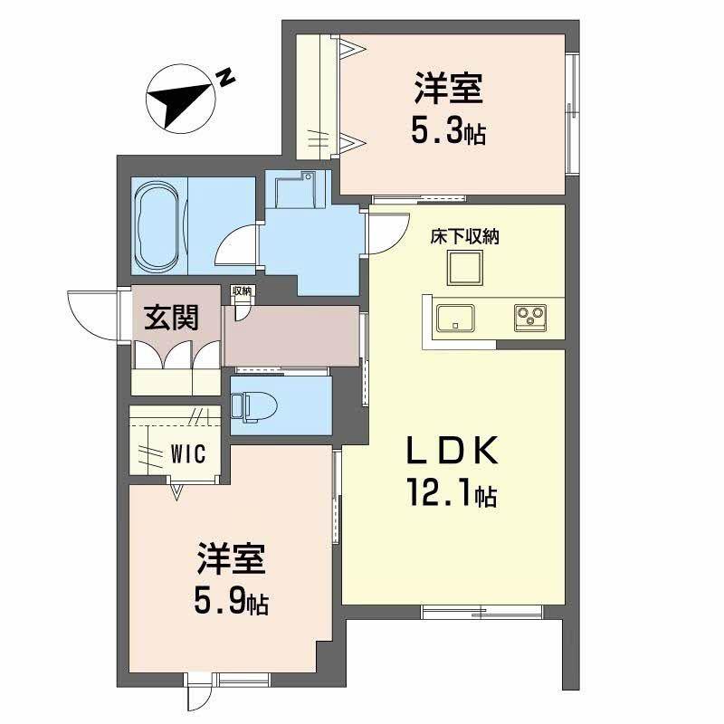 LUCE(2LDK/1階)の間取り写真
