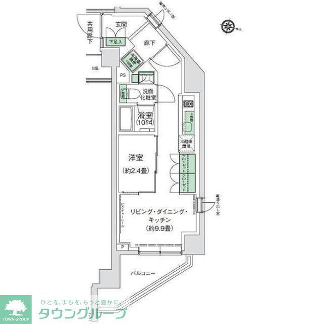 スタイリオ三軒茶屋(1LDK/3階)の間取り写真