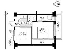 ビレッジハウス市原(2K/4階)の間取り写真