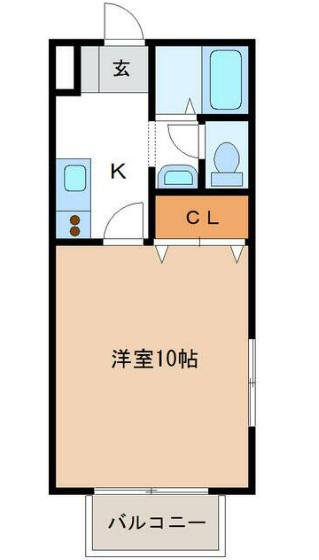 コートはなみずき(1K/2階)の間取り写真