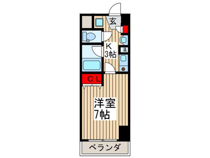 ソレアード・セイス(1K/7階)の間取り写真