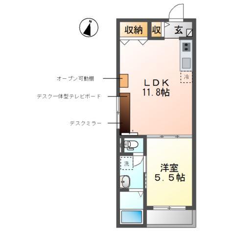 ステラ・デーア(1LDK/3階)の間取り写真
