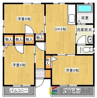 メゾン・ド・アンリミール(3LDK/1階)の間取り写真