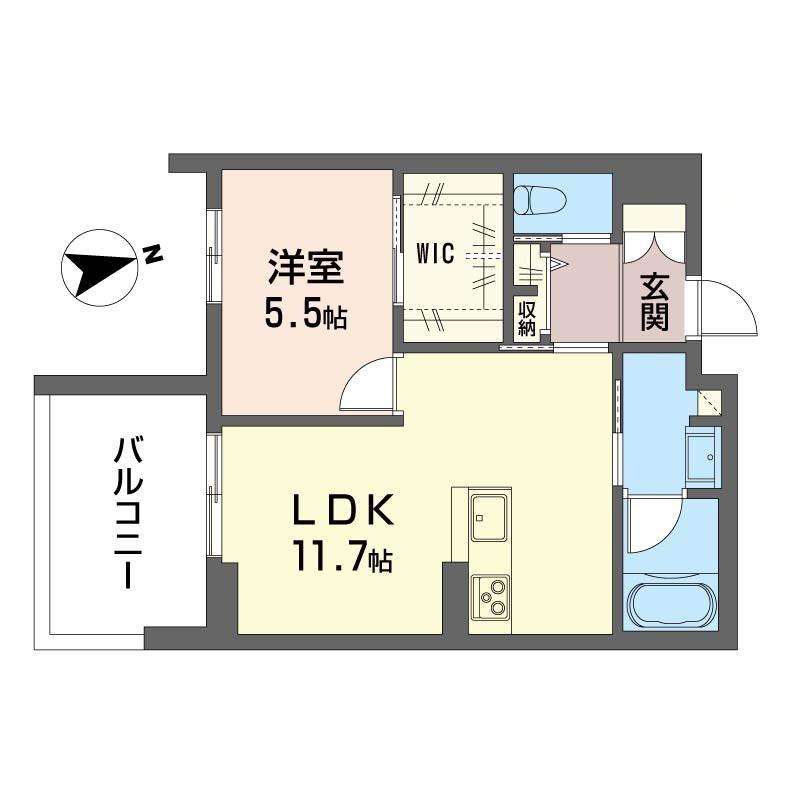 カ・ピリナ柏(1LDK/2階)の間取り写真