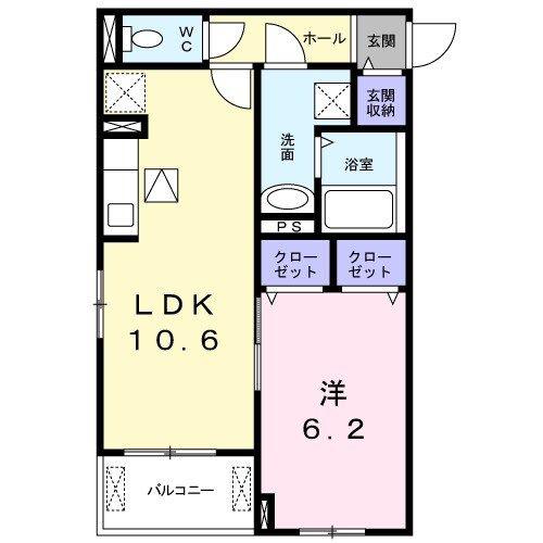 ルノワール(1LDK/3階)の間取り写真