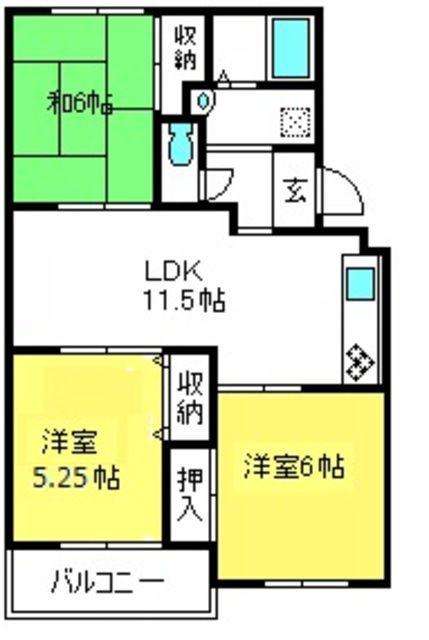ガーデンシティ日進(3LDK/2階)の間取り写真
