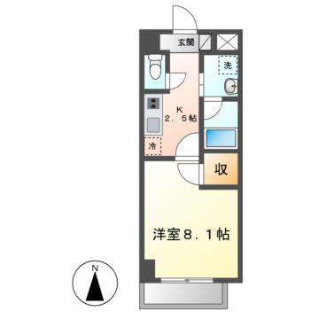 パークレジデンス上飯田駅前(1K/7階)の間取り写真