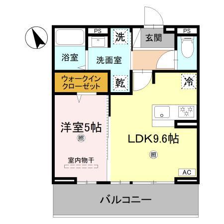 D S北条1丁目(1LDK/3階)の間取り写真