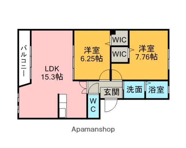 アヴェン(2LDK/1階)の間取り写真