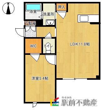 べレオ堀川(1LDK/2階)の間取り写真