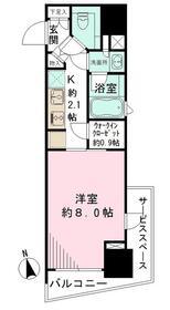 パークリュクス新宿御苑前MONO(1K/2階)の間取り写真