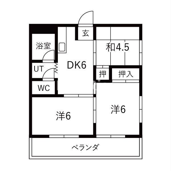 コーポ大晴(3DK/2階)の間取り写真