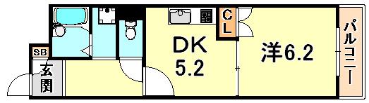 パレスNADA(1DK/3階)の間取り写真