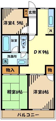 パークハイツ(3DK/5階)の間取り写真