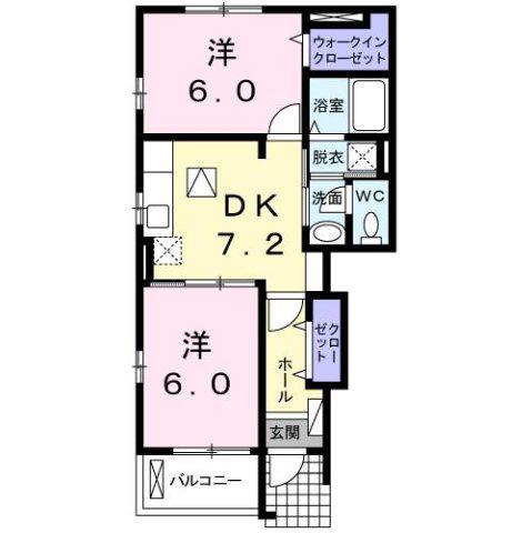 グランドール(2DK/1階)の間取り写真