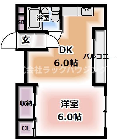MSMハイツ(1DK/3階)の間取り写真
