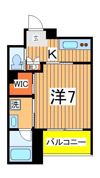 グラディエント若葉(1K/3階)の間取り写真