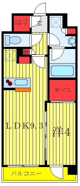 サンクレイドル川口並木(1LDK/8階)の間取り写真