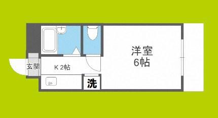 童夢ハイツ(ワンルーム/5階)の間取り写真