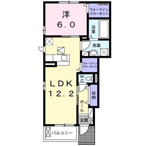 ラ ヴィラIII(1LDK/1階)の間取り写真
