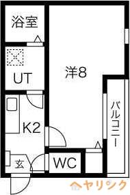クレフラスト新守山南A棟(1K/2階)の間取り写真