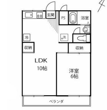 レジデンス多摩B(1LDK/1階)の間取り写真