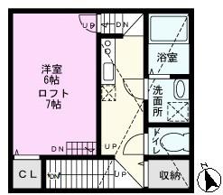 ステータス西新井(1K/2階)の間取り写真