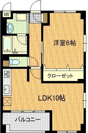グランエキスト(1LDK/2階)の間取り写真