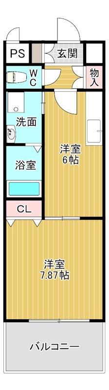 ギャラン吉野町(1DK/11階)の間取り写真