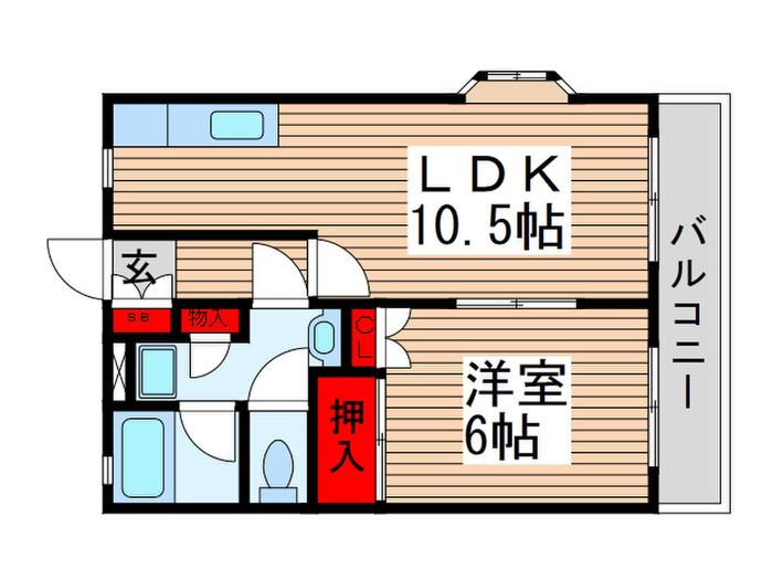 梶川ハイツ(1LDK/2階)の間取り写真
