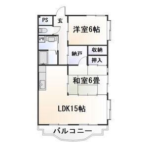 リヴァージュ北島(2LDK/2階)の間取り写真