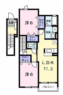 ブレッザ(2LDK/2階)の間取り写真