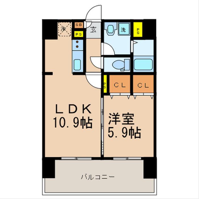 フェリス・スクエア(1LDK/2階)の間取り写真