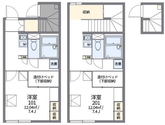 レオパレスロータスヒルズ1番館(1K/2階)の間取り写真