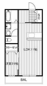 PASSAGE(1LDK/3階)の間取り写真