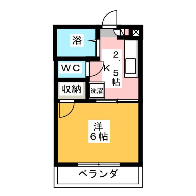 メゾンドゥヌフ(1K/1階)の間取り写真
