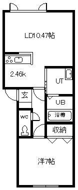 GRAN CLASS KAGURA(1LDK/2階)の間取り写真