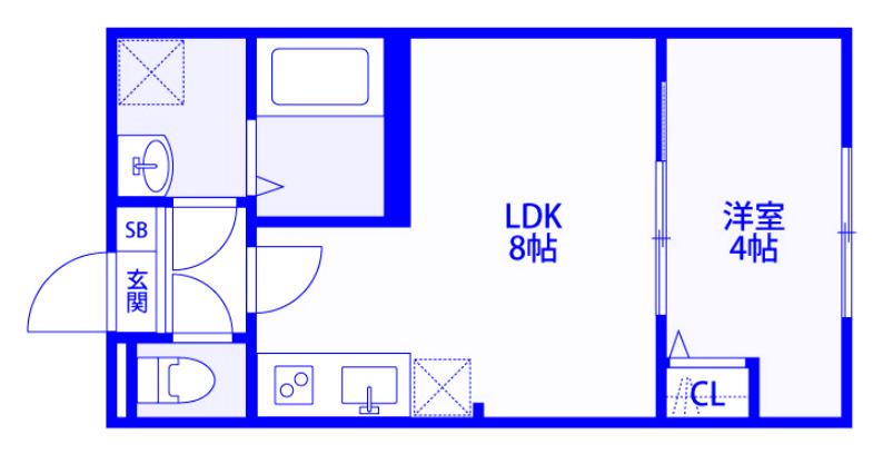 FINE COURT 与野(1LDK/2階)の間取り写真