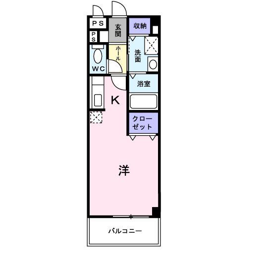 サンバティーク(1K/1階)の間取り写真
