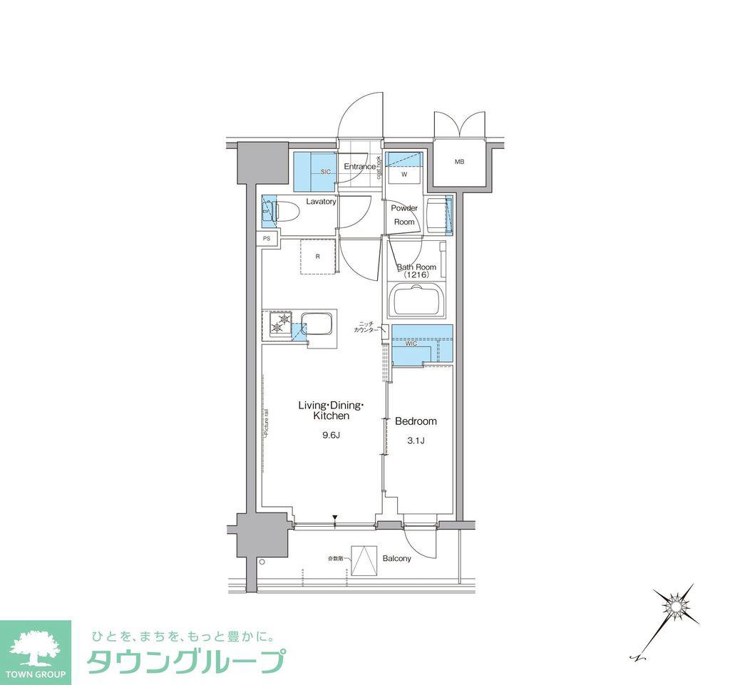 ルフォンプログレ西大井プレミア(1LDK/9階)の間取り写真