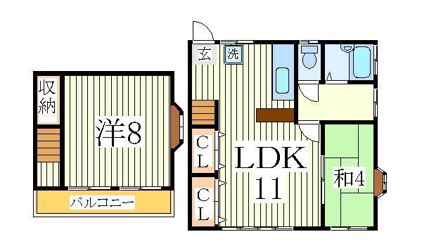 ハイツ長谷川(2LDK/2階)の間取り写真