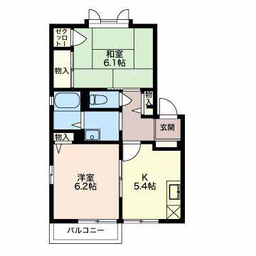 モンテリブロ(2K/1階)の間取り写真