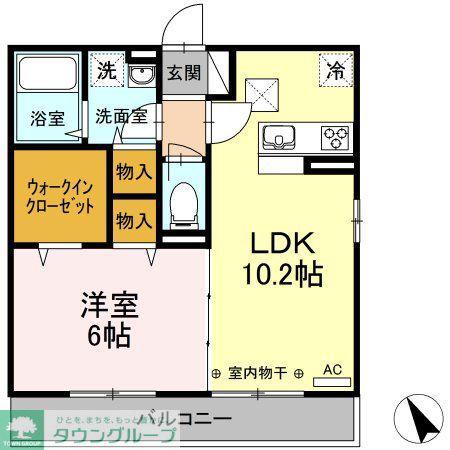 DANIEL(1LDK/1階)の間取り写真