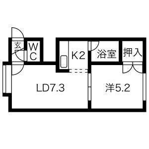 M・ステーション新川(1LDK/1階)の間取り写真