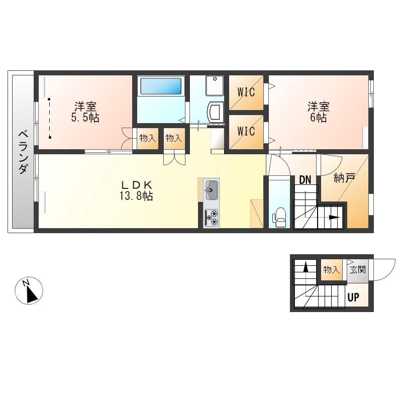 MAISON DE PARC(2LDK/2階)の間取り写真