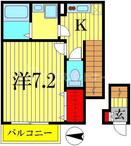 ポアンドール(1K/1階)の間取り写真