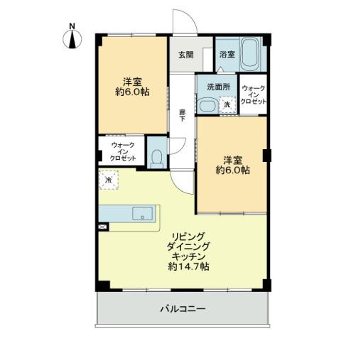 アピオン(2LDK/2階)の間取り写真