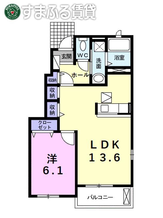 プロムナード(1LDK/1階)の間取り写真