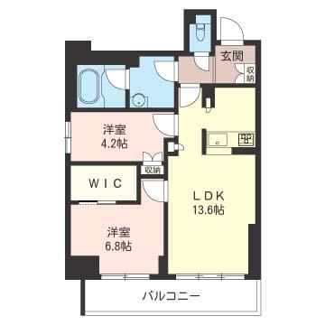 グレースメゾン神保町(2LDK/7階)の間取り写真